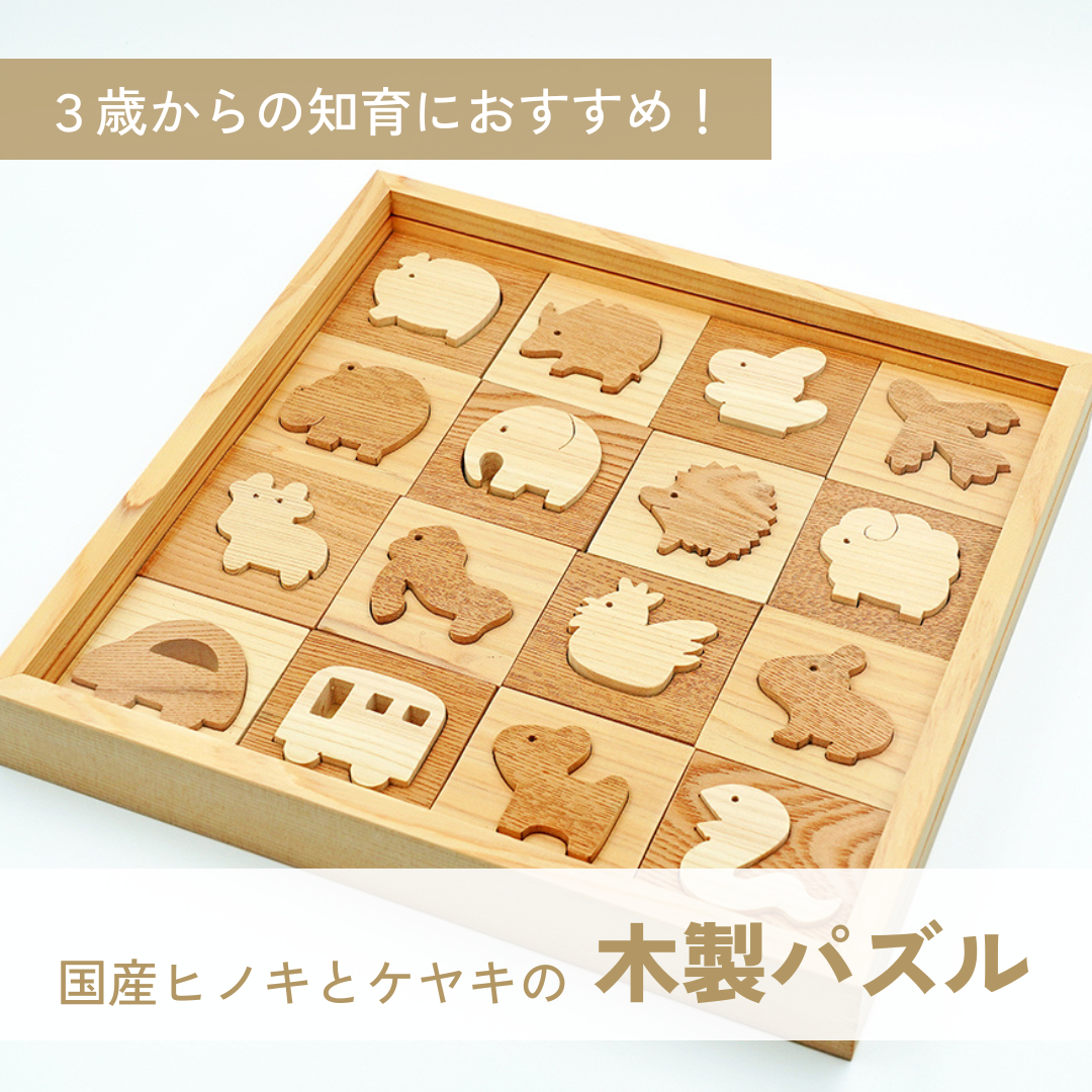 【ISIKYU】国産ヒノキとケヤキの木製パズル〈送料込み価格〉