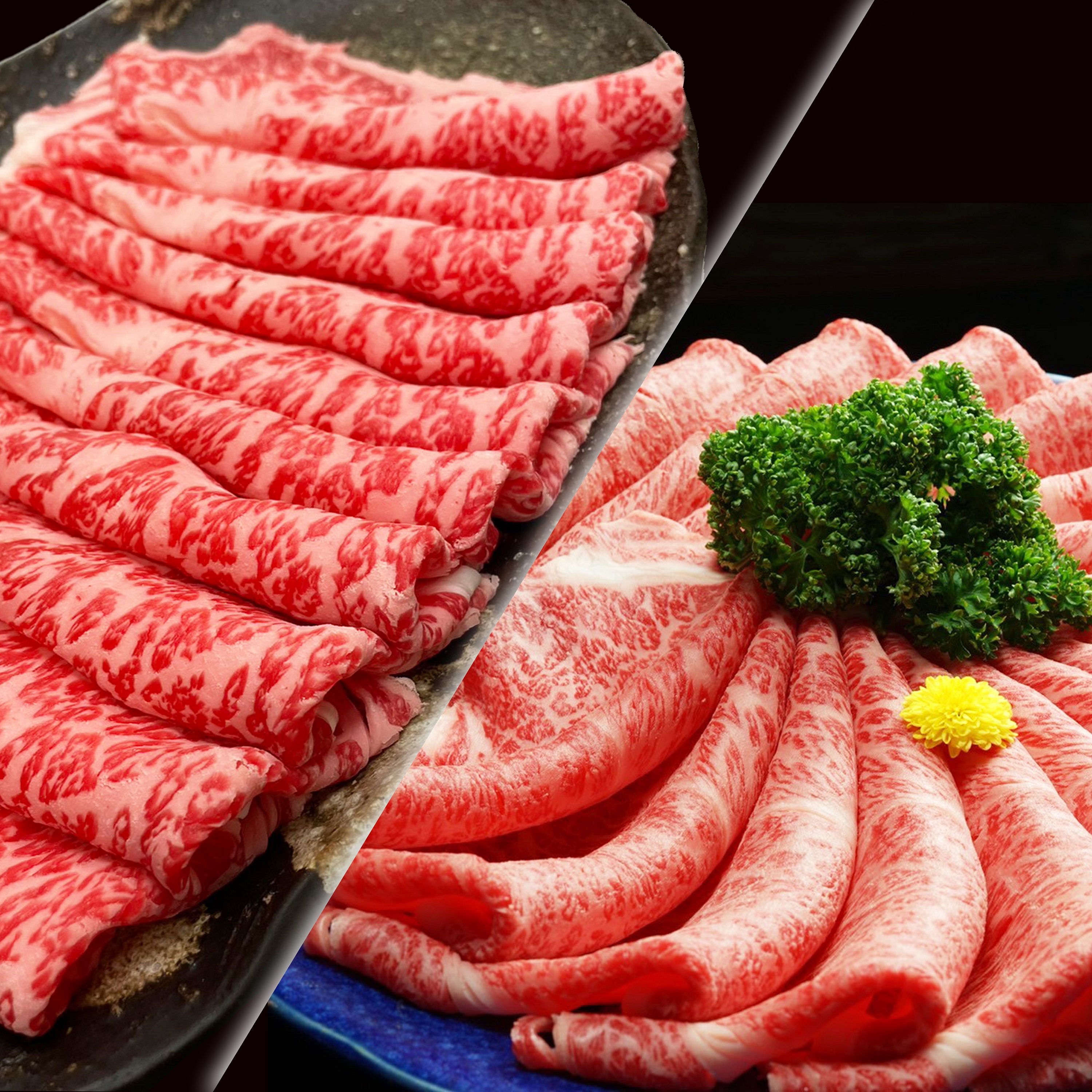 【肉のげんさん】滋賀県産近江牛と国産げんさん和牛のロースすき焼き食べ比べセット 500g