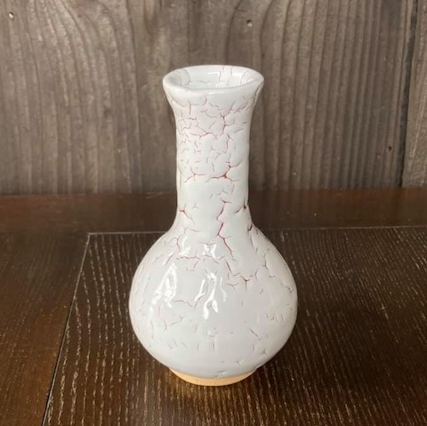 【龍爪梅花皮】花瓶 赤(13cm)